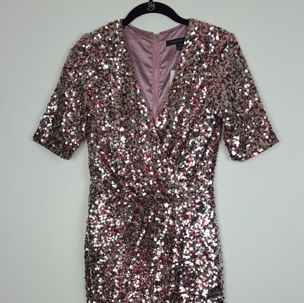 French Connection Pink Sequenced Dress
